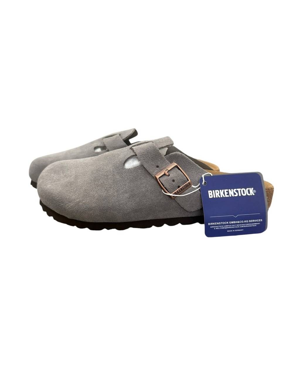 Authentication Birkenstock Boston Suede Clog in Light Gray Size 37